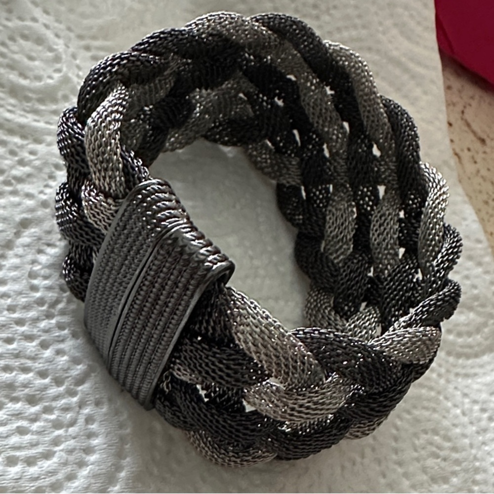 Nordstrom Woven Black and Silver Bracelet